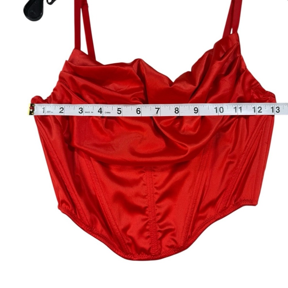 Urban Outfitters Red Satin Corset Bustier Top Small Spaghetti Straps Valentine's - Picture 5 of 11